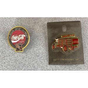 Coca-Cola NHL Vintage Collectable Wearable Pins Lot Of 2
